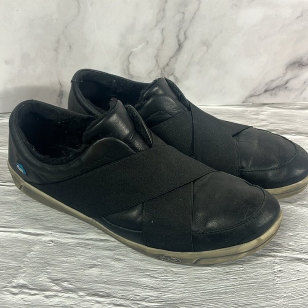 Cloud Footwear Black Leather Casual Walking Sneakers
